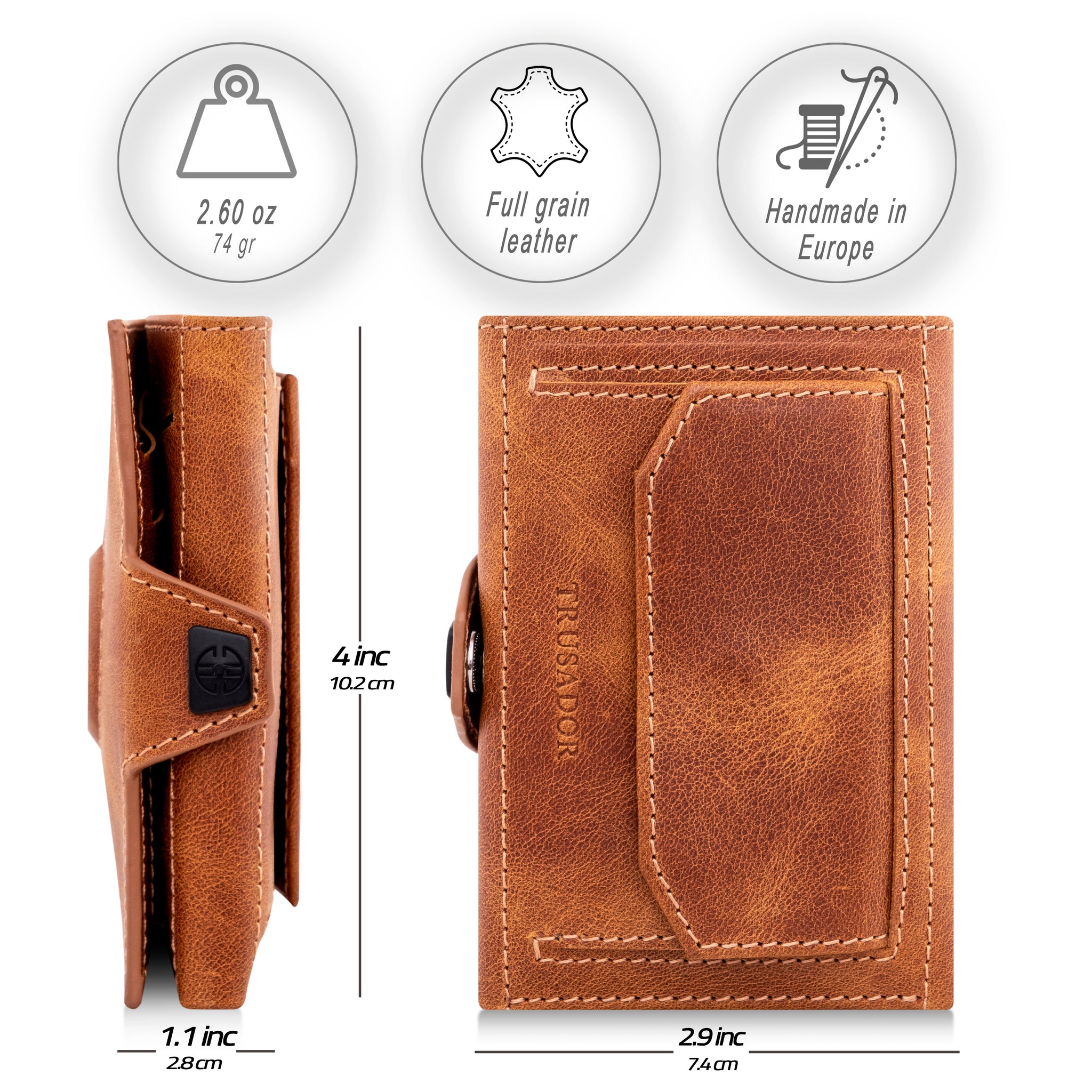 Toscana Leather Wallet - Airtag & Coin Holder