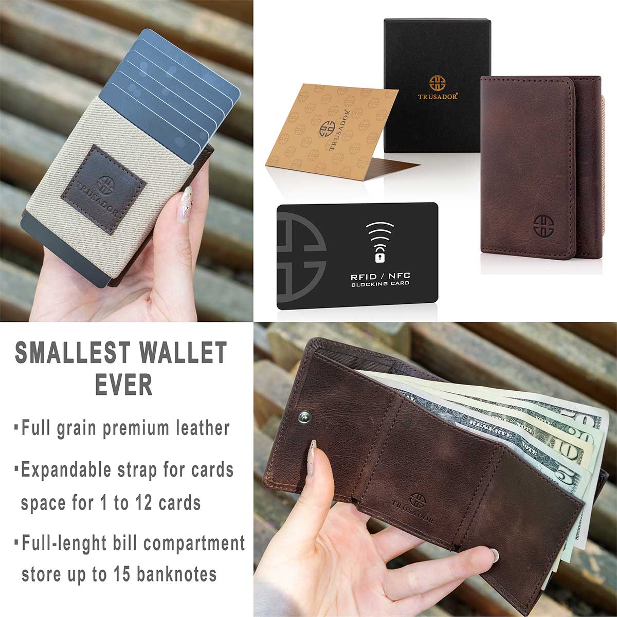 Portefeuille Rimini avec porte-cartes de crédit élastique