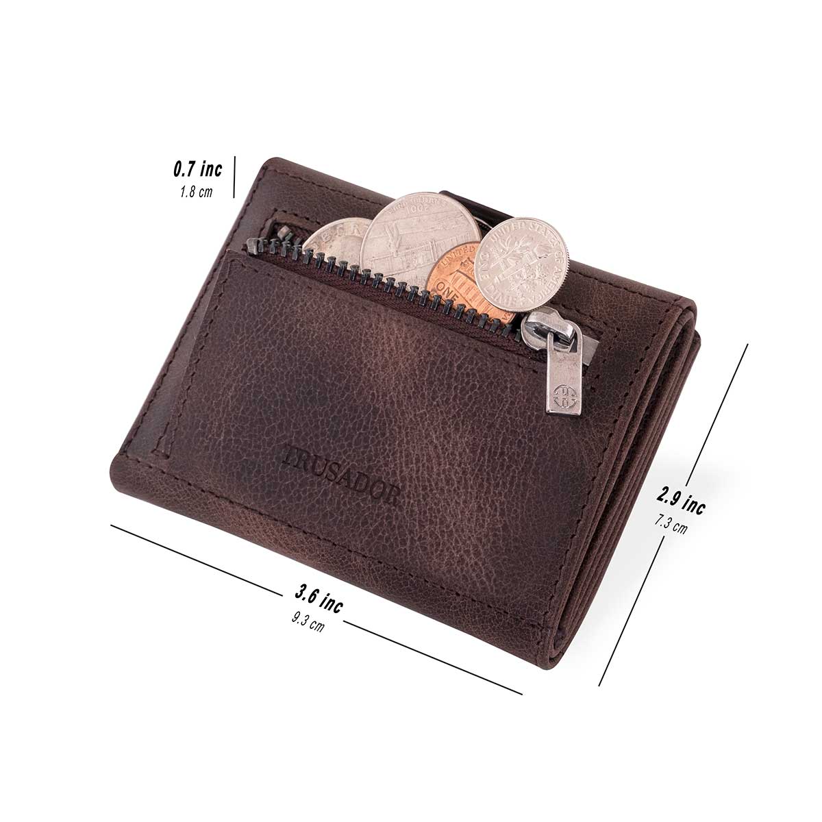 Trusador Milano Women Men Leather Coin Card Key Ring Wallet Pouch Purse